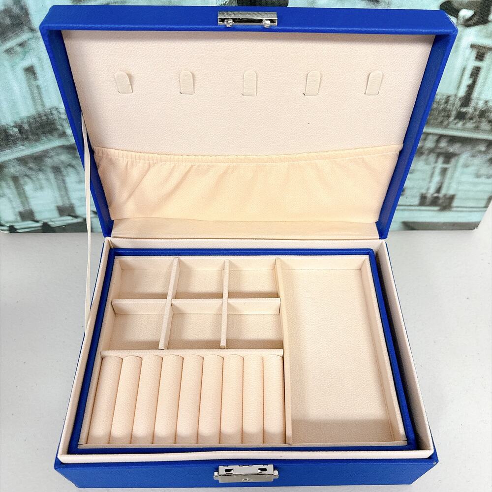 Vintage Double Layer Jewelry Box 0rganiser,Storage,Leather,Jewelry Case
